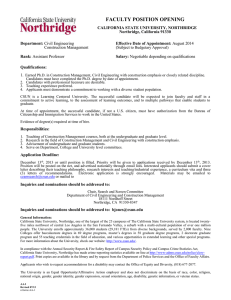 Assistant Professor Openings (Construction Management)