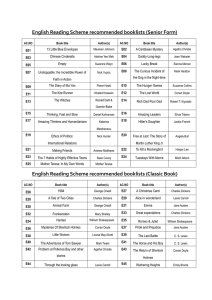 English Reading Scheme recommended booklists (Senior Form)