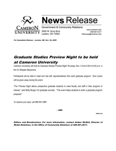 Graduate Studies Preview Night to be held at Cameron University