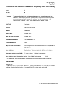 Demonstrate the social requirements for daily living in the rural...