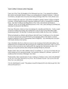 Annie Lubliner Lehmann author biography