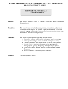 UNITED NATIONS LANGUAGE AND COMMUNICATIONS  PROGRAMME LEARNING SERVICE, OHRM