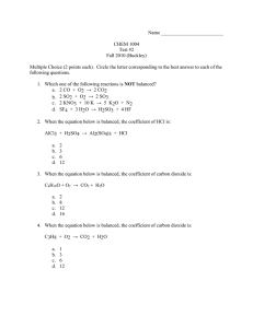 Name _________________________  CHEM 1004 Test #2