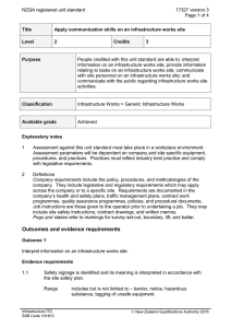 NZQA registered unit standard 17327 version 3  Page 1 of 4