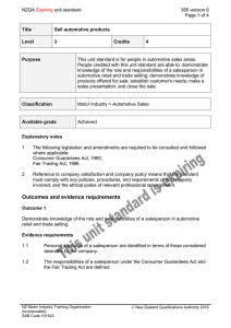 NZQA unit standard 385 version 6