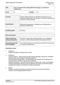 NZQA registered unit standard 27206 version 1  Page 1 of 3