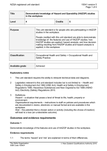 NZQA registered unit standard 19341 version 5  Page 1 of 4