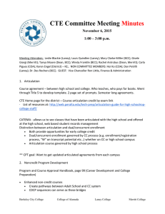 CTE Committee Meeting MINUTES 11 6 2015