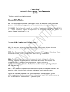 Crosswalk of Final Actionable Improvement Plans