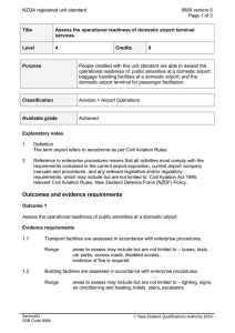 NZQA registered unit standard 8888 version 5  Page 1 of 3