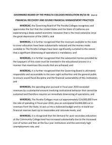 GOVERNING BOARD OF THE PERALTA COLLEGES RESOLUTION 09/10-56