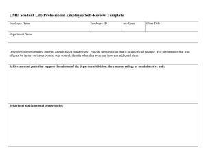 UMD Student Life Professional Employee Self-Review Template