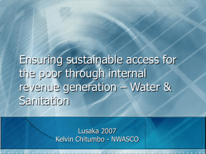 Kelvin Chitumbo, Ensuring sustainable access for the poor through internal revenue generation – Water Sanitation