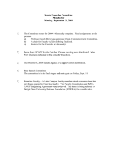 Senate Executive Committee Minutes for Monday, September 21, 2009