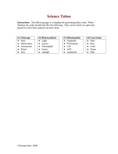 Science Taboo Card Template: Learn Science Terms