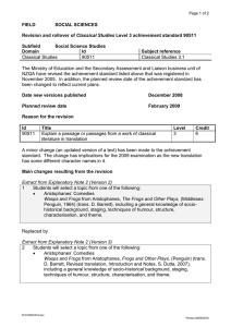 Classical Studies 90511 Classical Studies 3.1