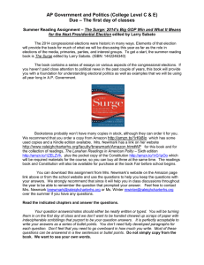 AP Government-College Level C & E-Summer Assignment