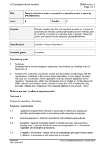 NZQA registered unit standard 29009 version 1  Page 1 of 3