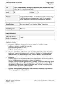 NZQA registered unit standard 11509 version 6  Page 1 of 3