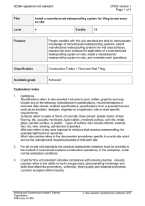 NZQA registered unit standard 27062 version 1  Page 1 of 4