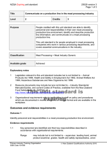 NZQA unit standard 25029 version 3