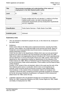 NZQA registered unit standard 14946 version 4  Page 1 of 3