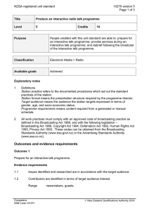 NZQA registered unit standard 10279 version 5  Page 1 of 3