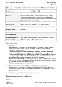NZQA registered unit standard 12009 version 4  Page 1 of 3