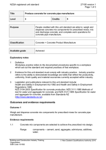 NZQA registered unit standard 27195 version 1  Page 1 of 3