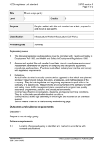 NZQA registered unit standard 28712 version 1  Page 1 of 3