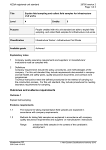 NZQA registered unit standard 26785 version 2  Page 1 of 3