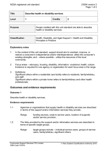 NZQA registered unit standard 23384 version 3  Page 1 of 2