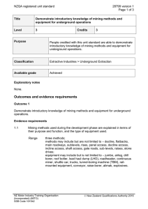 NZQA registered unit standard 28799 version 1  Page 1 of 3