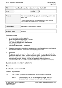 NZQA registered unit standard 23573 version 2  Page 1 of 3
