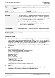NZQA registered unit standard 28199 version 1  Page 1 of 3
