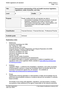 NZQA registered unit standard 28372 version 1  Page 1 of 3