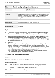 NZQA registered unit standard 11304 version 3  Page 1 of 3