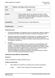NZQA registered unit standard 11307 version 3  Page 1 of 3