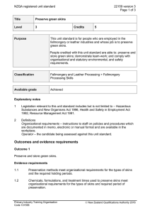 NZQA registered unit standard 22159 version 3  Page 1 of 3