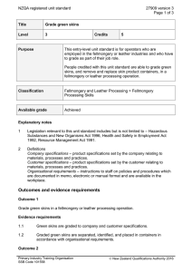 NZQA registered unit standard 27909 version 3  Page 1 of 3