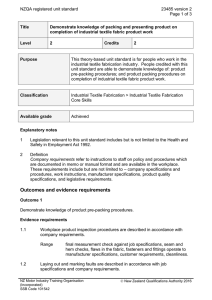 NZQA registered unit standard 23485 version 2  Page 1 of 3
