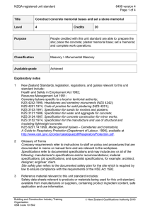 NZQA registered unit standard 6499 version 4  Page 1 of 4