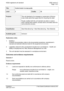 NZQA registered unit standard 9292 version 3  Page 1 of 3