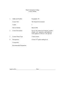 Maui Community College Course Outline 1.