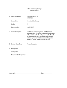 Maui Community College Course Outline  1.  Alpha and Number