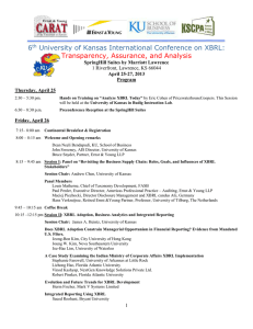 6 University of Kansas International Conference on XBRL: Transparency, Assurance, and Analysis