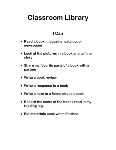 Classroom Library  I Can