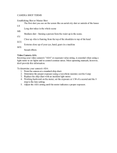 CAMERA SHOT TERMS  Establishing Shot or Master Shot