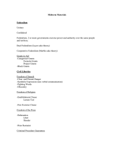 Midterm Materials Federalism  Unitary