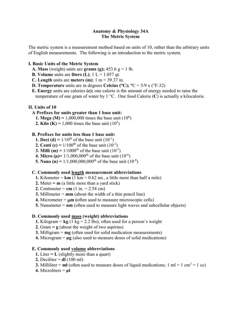 metric-system-handout